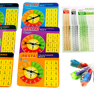 6 Ruletas de fracciones con 3 exámenes